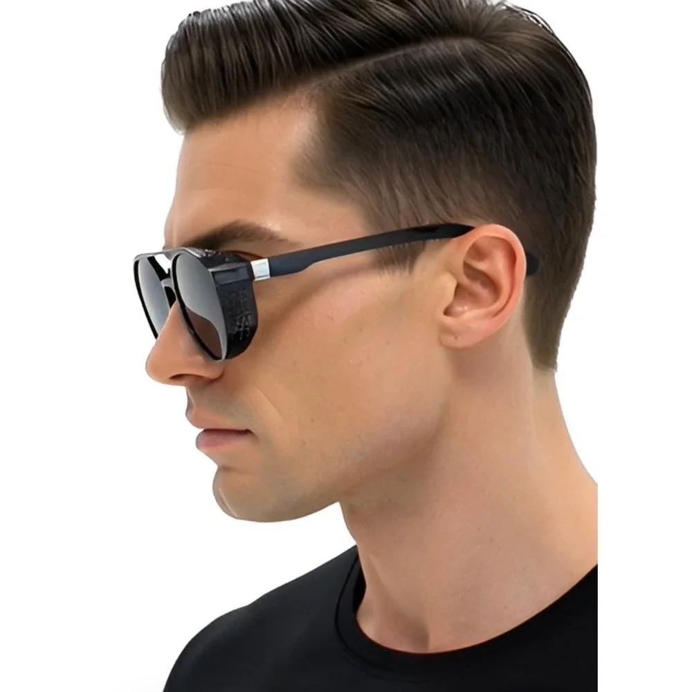 Fashion Sunglasses Aviator‎ Pilot Side Shield Men Luxury Driving Shades Lentes